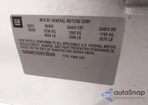 2009 Cadillac Sts V6 из США, поврежденный, VIN 1G6DW67V390126938